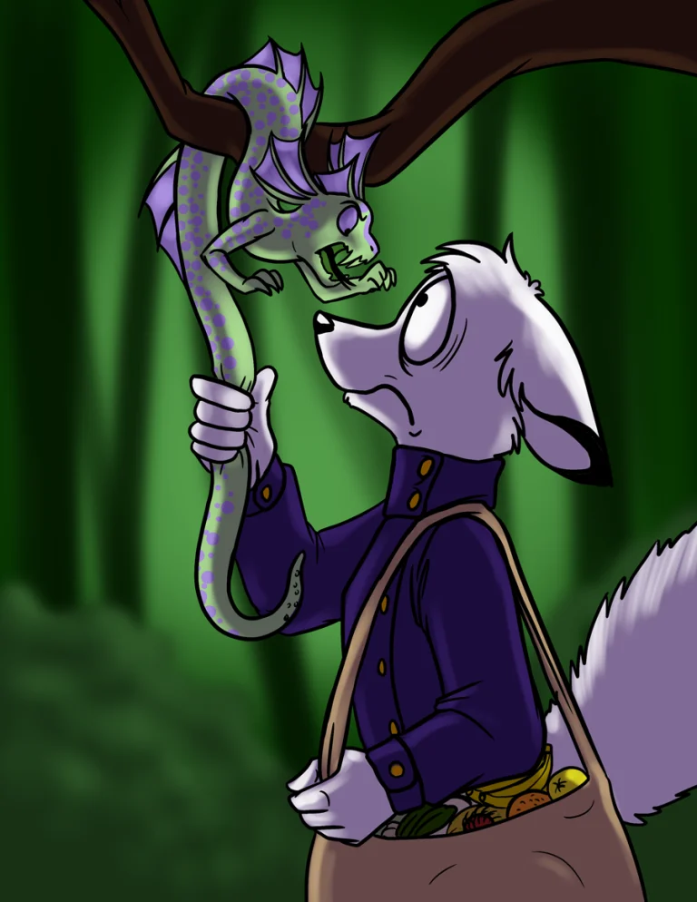 Encounter with a wild sirenidae. — Art by Foxena