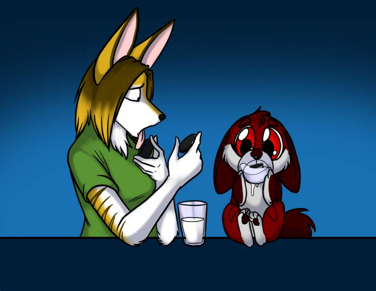 Eating Oreos, or the alternative that doesn't involve brand lawsuits. — Art by Foxena