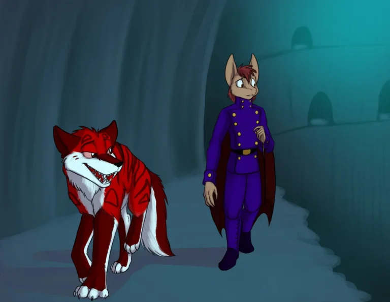 Bane gives a tour to a new minion. — Art by Foxena
