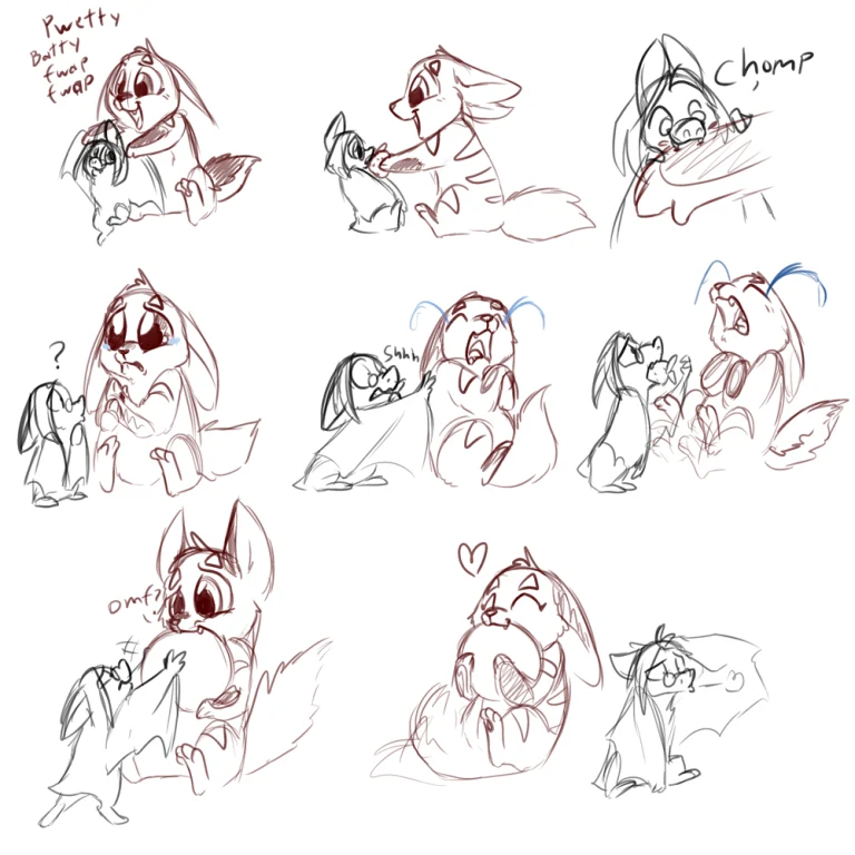 Baby Bane and the bitty bat, part 1. — Art by Foxena