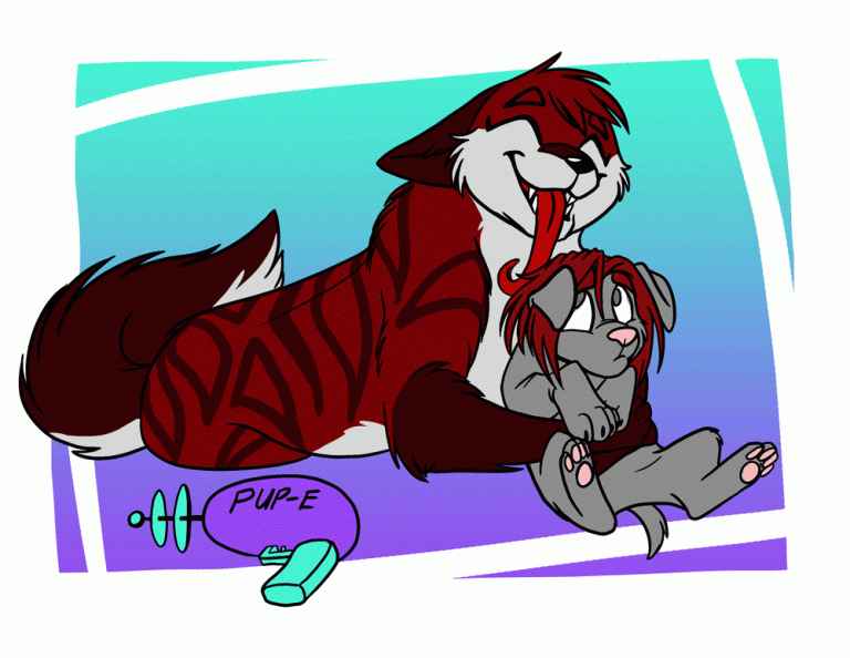 Tending to a victim of the Pup-E Ray. — Art by Foxena