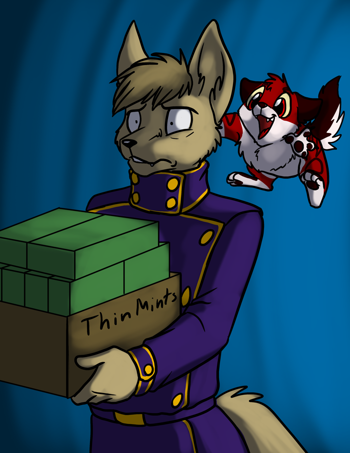 Those thin mints aren't going to steal themselves! — Art by Foxena