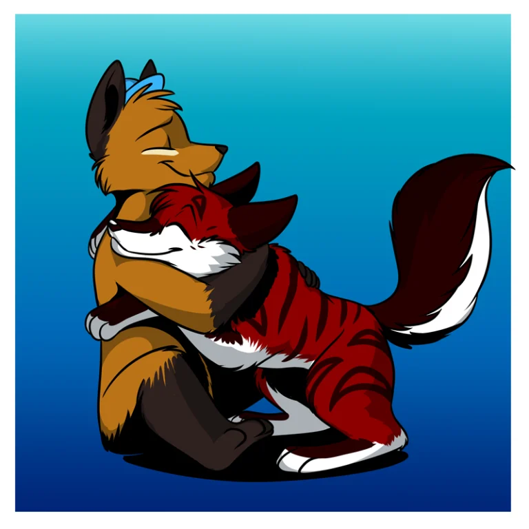 Smol Bane hugs. — Art by Foxena