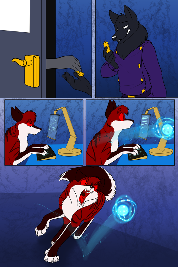 A prank on Bane, part 1. — Art by Foxena