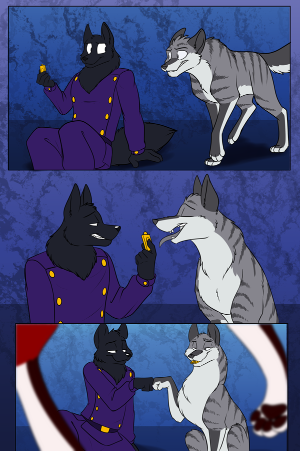 A prank on Bane, part 2. — Art by Foxena