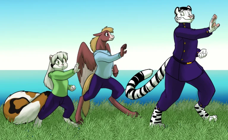 Giving the kids combat training. — Art by Foxena