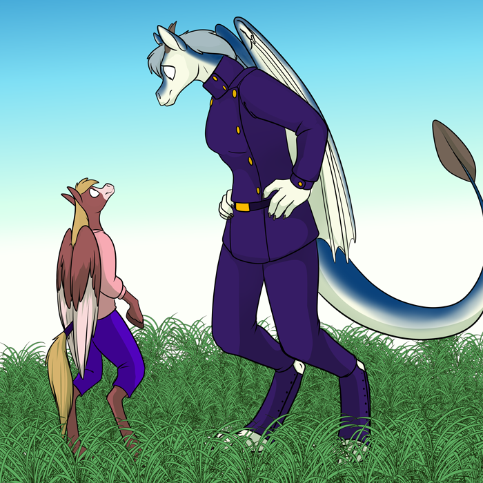 Rain meets minion Freya. — Art by Foxena