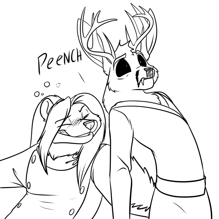 Brom is more than a bit tipsy to pull a move like that on a fire demon. — Art by Foxena