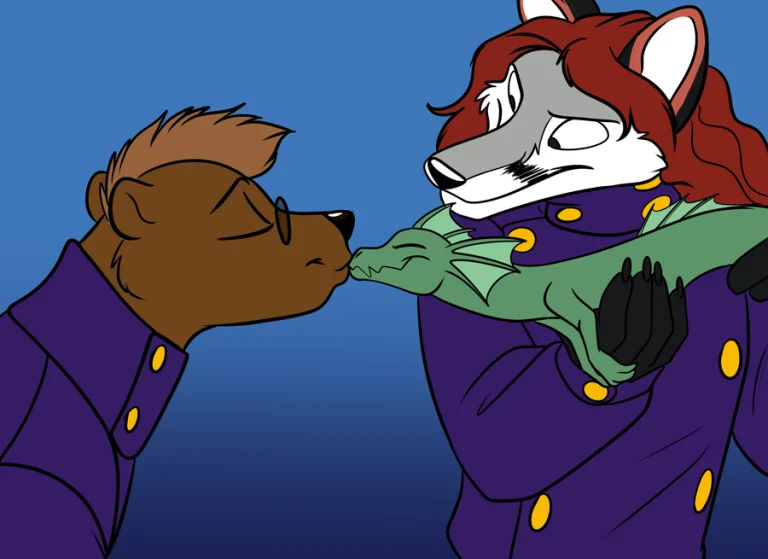 Not the kiss Wess was expecting. — Art by Foxena