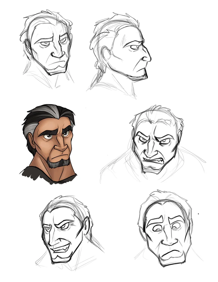 Expression sheet for Richard Titan — Art by Foxena