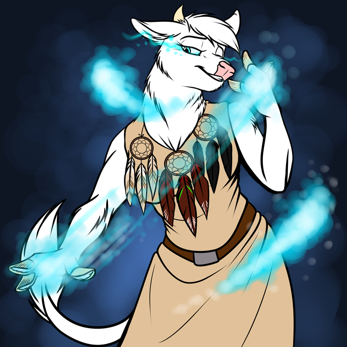 Fenriria showing but a fraction of her powers. — Art by Foxena