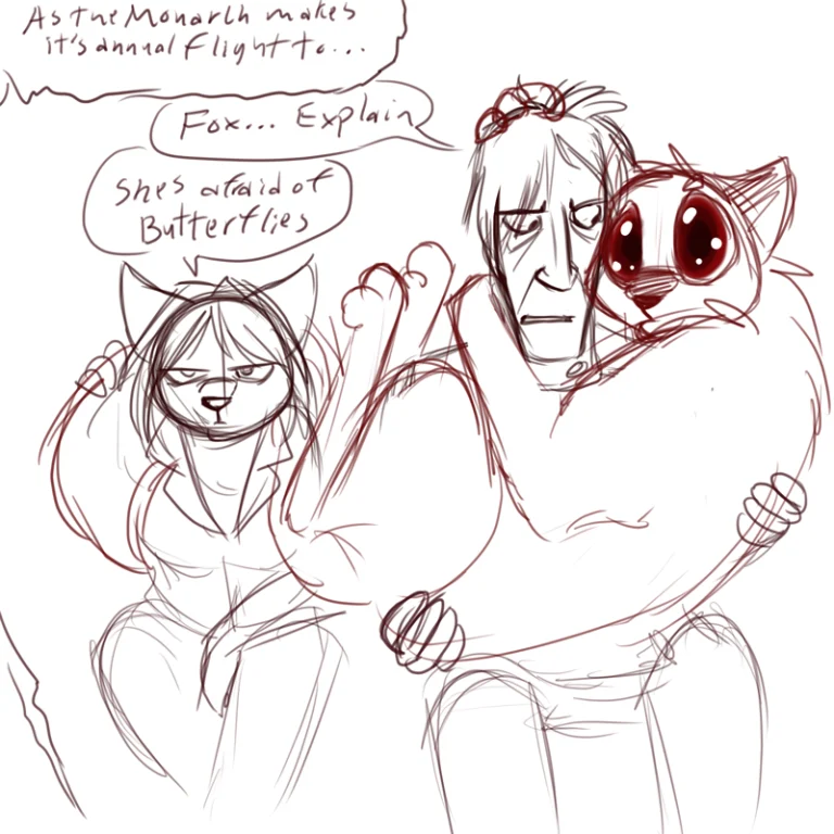 Darius discovers Bane's phobia while watching a nature documentary. — Art by Foxena