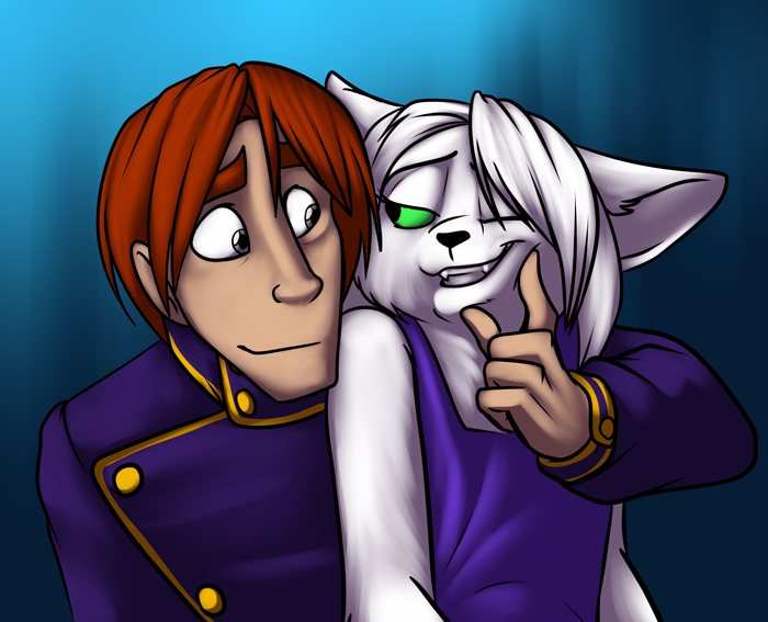 "Smile for me!" — Art by Foxena
