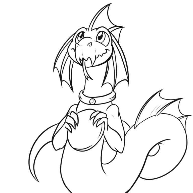 Spike has received coin, will give blep in return. — Art by Foxena