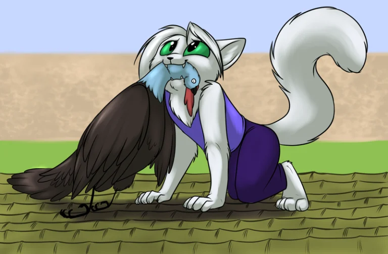 Artemis contributing to foraging. — Art by Foxena