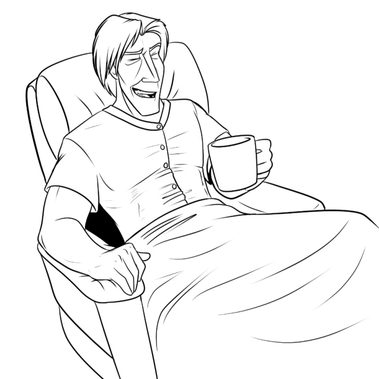 Darius is drunk. From alcohol or chocolate? Who knows. — Art by Foxena