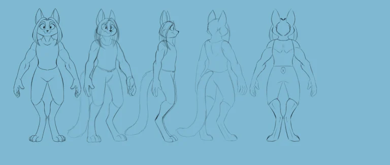 Turnaround sheet for Artemis. — Art by Foxena