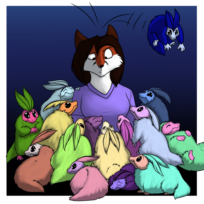 The chirrs have all decided to visit the Overlord. — Art by Foxena