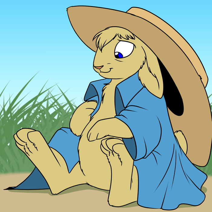 Dexter meets the Bun-E ray. — Art by Foxena
