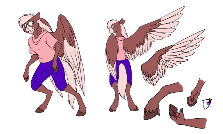Reference sheet for Rain. — Art by Foxena