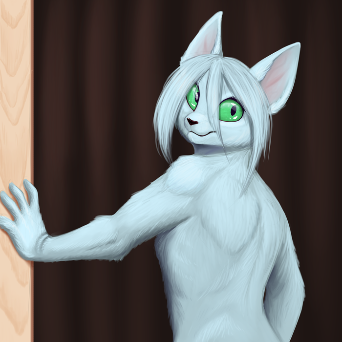 Artemis showing some fur. — Art by Foxena