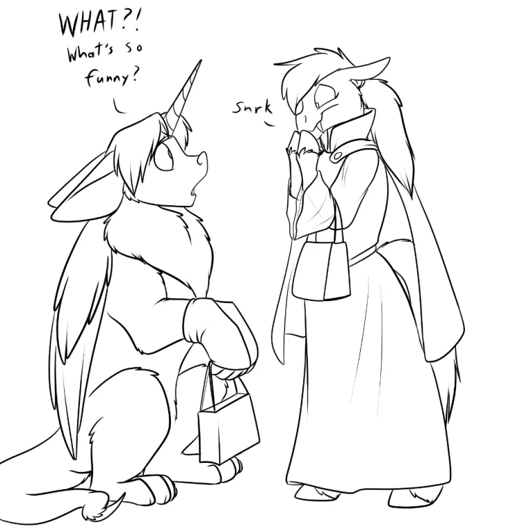Rain and Ace go trick-or-treating. — Art by Foxena