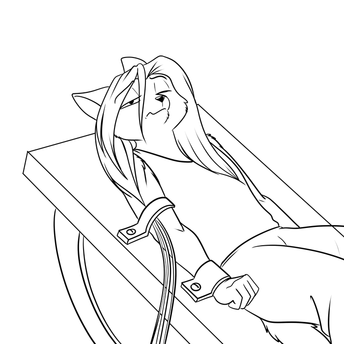 Inktober 2018 - Artemis being drained of her miracle serum. — Art by Foxena