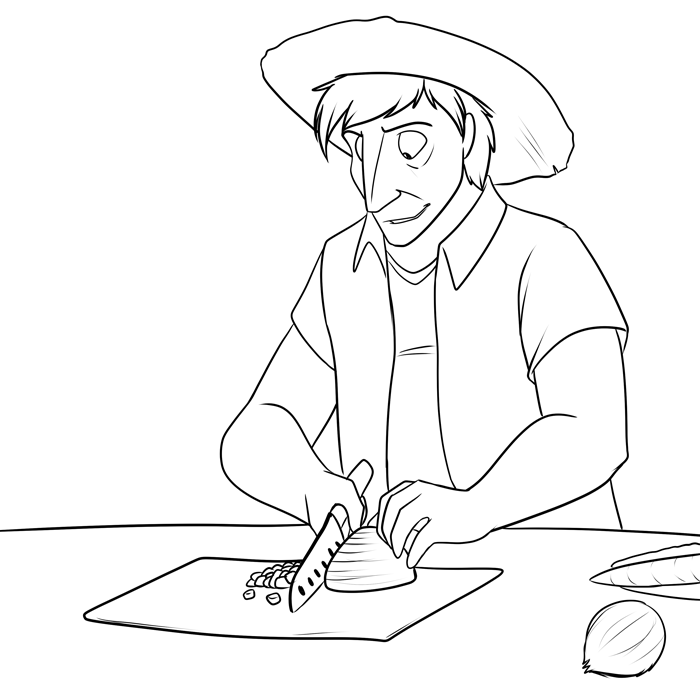Inktober 2018 - Cobalt prepping for another tasty meal. — Art by Foxena
