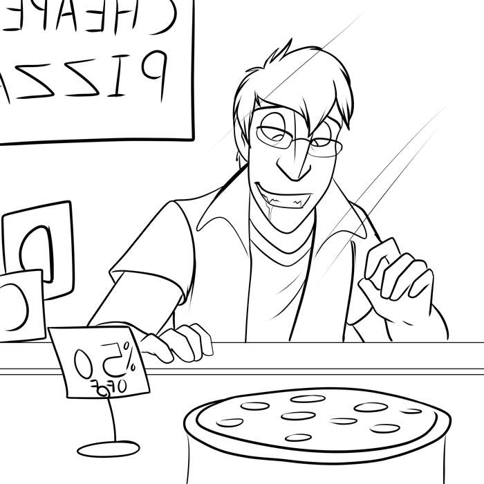 Inktober 2018 - Ian loves the simple things in life. — Art by Foxena