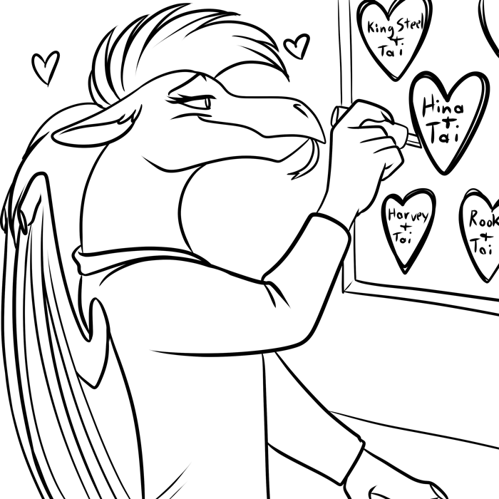 Inktober 2019 - Taimat shipping the minions. — Art by Foxena