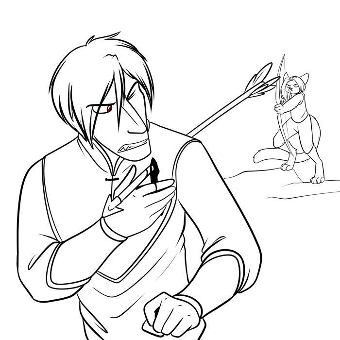 Inktober 2019 - If Artemis's and Darius's disagreement got significantly worse. — Art by Foxena