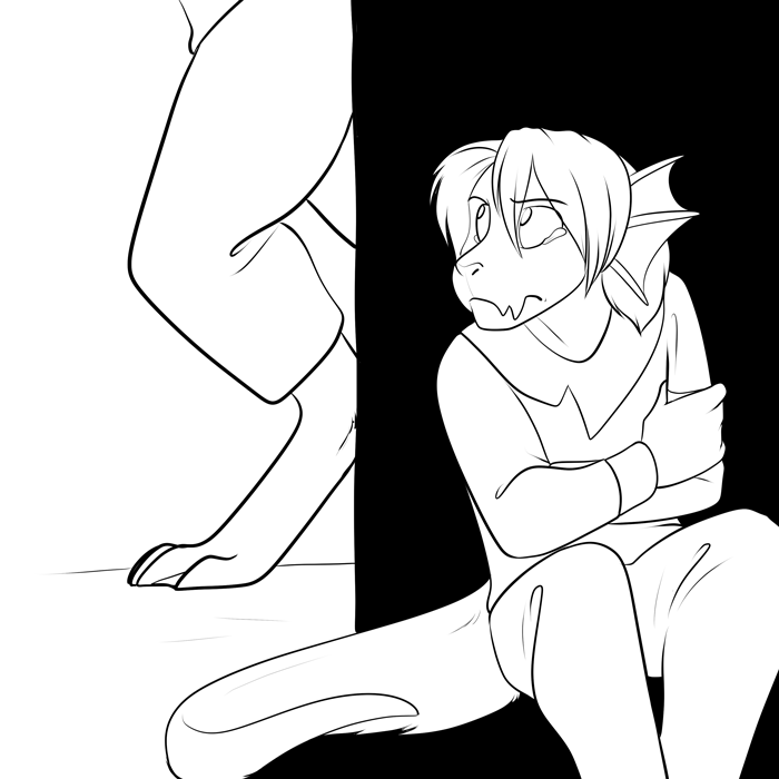 Inktober 2020 - Young Silver hiding from those who wish to use him. — Art by Foxena