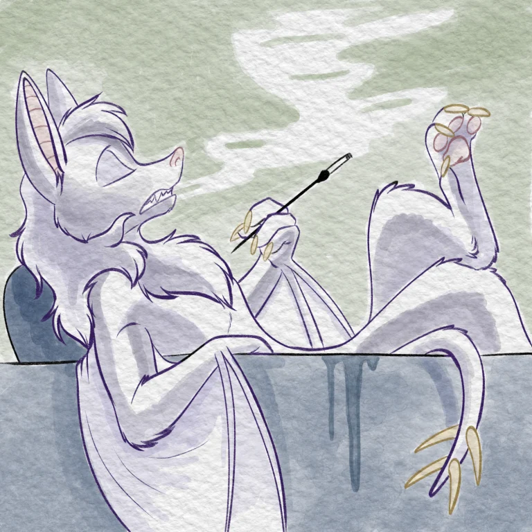 Peacekeeper taking a bath. — Art by Foxena