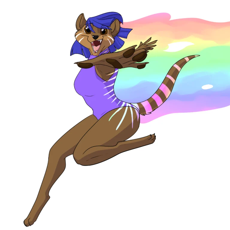 Brambi splashes in! — Art by Foxena