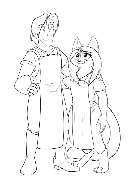 Silver and Artemis, tea baristas. — Art by Foxena