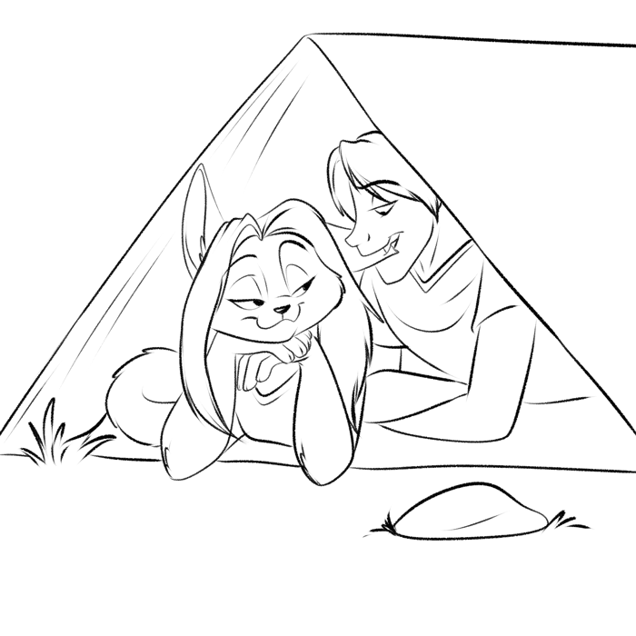 Inktober 2022 - Camping and getting frisky. — Art by Foxena