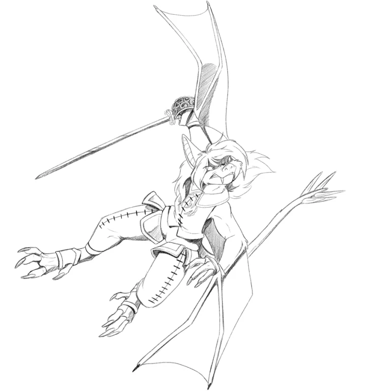 Combat in flight. — Art by Foxena