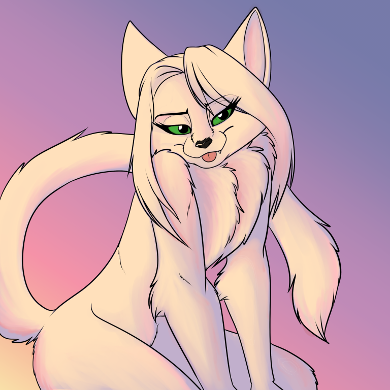 Artemis in the fluff. — Art by Foxena