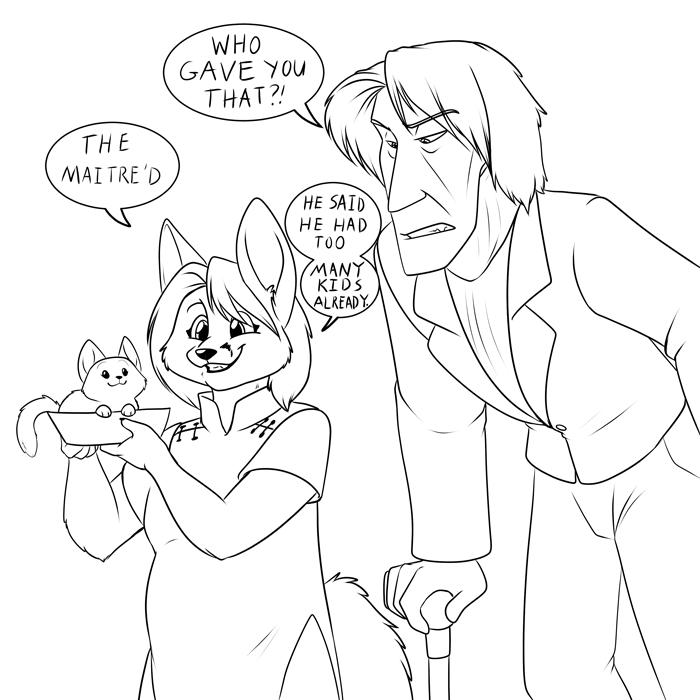 The neko kittens don't count as takeout. — Art by Foxena