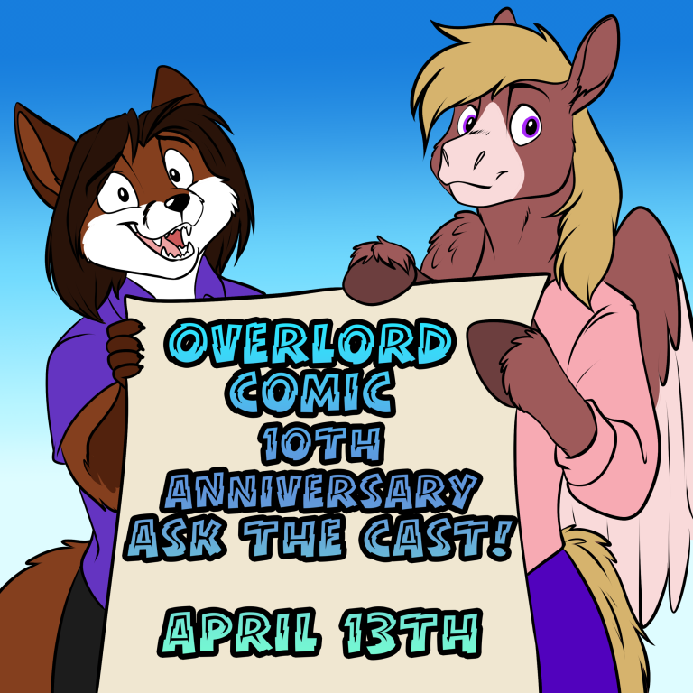 Advertisement for the anniversary Q&A prompts. — Art by Foxena