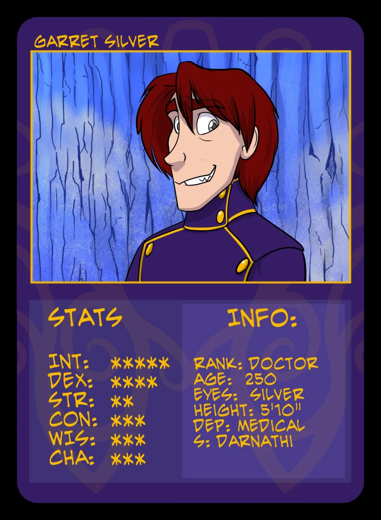 Minion trading card: Garrett Silver. — Art by Foxena